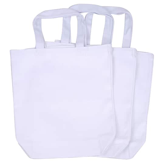 White Cotton Tote Bags, 3ct. by Make Market&#xAE;